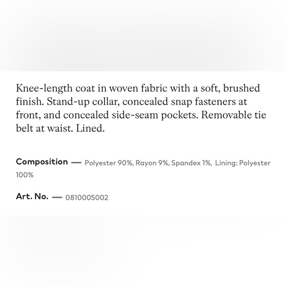 💚 BNWT H&M Light Green Knee-Length Coat with Belt and Stand-up Collar Size 6 💚 - Picture 7 of 12